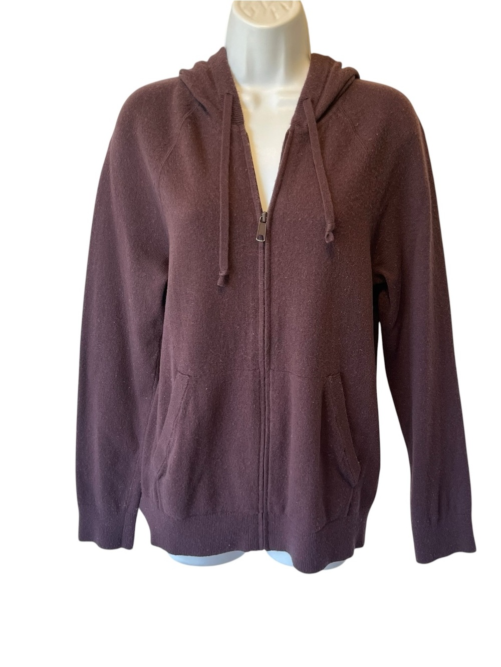 Vince Wool Cashmere zip up hoodie sweater S Purple Womens Cardigan Pockets